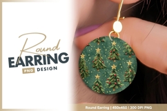 Christmas tree round earring png design Product Image 1