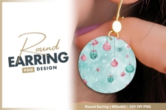 Round earring png with christmas ornaments design Product Image 1