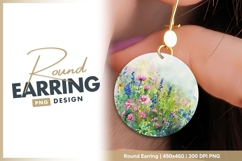 Floral round earring png design Product Image 1