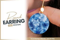 Blue floral round earring png jewelry design Product Image 1