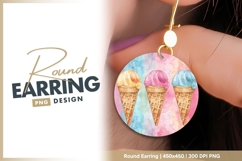 Round earring png colorful ice cream design Product Image 1