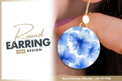 Blue floral round earring png design Product Image 1
