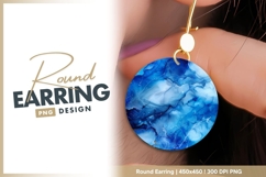 Blue watercolor round earring design Product Image 1