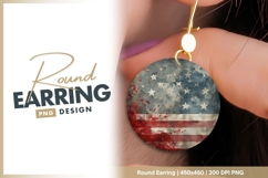 American flag round earring png graphic design Product Image 1