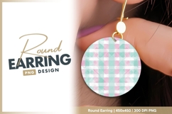 Pastel plaid circle background round earring png Product Image 1