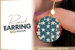 Distressed usa flag circle round earring png Product Image 1