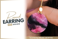 Pink black gold alcohol ink circular design Product Image 1