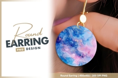 Abstract watercolor circle art round earring png Product Image 1
