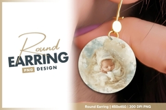 Newborn sleeping peacefully with round earring png Product Image 1