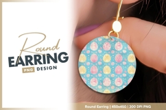 Easter egg pattern round earring png Product Image 1
