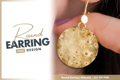 Vintage floral circle with daisies round earring png Product Image 1