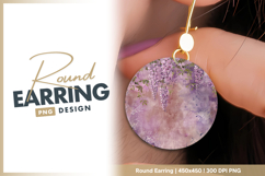 Wisteria blooms cascading against textured Round Earring Product Image 1