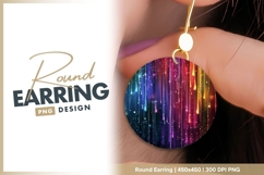 Colorful Abstract Circle with Dripping Light round earring Product Image 1