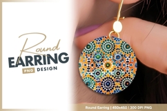 Colorful Mosaic Pattern Circular Design round earring png Product Image 1