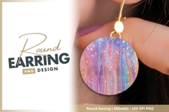Abstract Colorful Liquid Droplets and round earring png Product Image 1