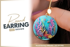 Paper Cut Underwater Scene with Colorful round earring png Product Image 1