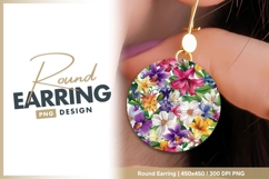 Colorful Floral Arrangement of Various round earring png Product Image 1