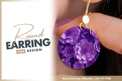 Purple Paper Flowers Arrangement on round earring Product Image 1