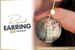 Pink Blossoms and Window Light in a Round earring png Product Image 1