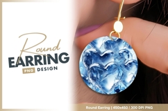 Transparent Blue Heart Shapes Overlapping round earring Product Image 1