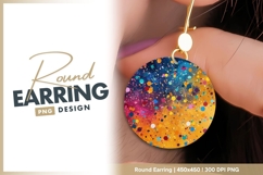 Colorful Abstract Circle with Splattered round earring Product Image 1
