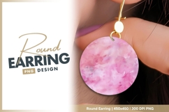 Pink Watercolor Circle on Gray Background round earring Product Image 1
