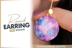 Watercolor Galaxy Circle with Pink Purple and round earring Product Image 1
