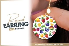Colorful Fruit Pattern Strawberries round earring Product Image 1