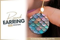 Multicolored Metallic Scale Pattern in round earring Product Image 1