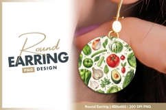 Watercolor Vegetables Arrangement Round Earring Png Product Image 1