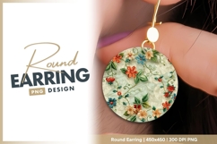 Floral Arrangement with Red Orange Blue round earring Product Image 1