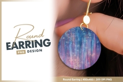 Abstract Circle with Blue Purple and Pink round earring Product Image 1