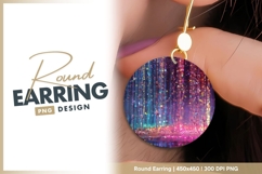 Colorful Water Droplets and Bokeh Effect round earring Product Image 1