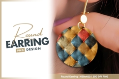 Circular Tufted Leather Upholstery with Red round earring Product Image 1