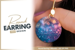 Circular Bokeh Effect with Blue Pink and round earring png Product Image 1