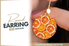 Dried Orange Slices in a Circle Arrangement round earring Product Image 1