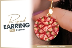 Watercolor Illustration of Sliced round earring png Product Image 1