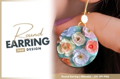 Colorful Paper Flowers in a Circle Arrangement round earring Product Image 1