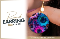 Glowing Neon Sunflowers Arrangement in round earring png Product Image 1