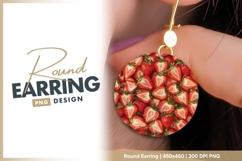 Circular Arrangement of Red Strawberries round earring png Product Image 1