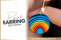 Colorful rainbow round earring png Product Image 1