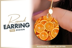 Orange Slices in a Circle Arrangement with round earring png Product Image 1
