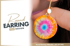 Circular Tie- Dye Pattern with Pink Blue round earring png Product Image 1