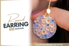 Pastel Daisy Flowers Arrangement in a Circle round earring Product Image 1