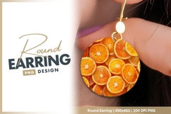 Orange Slices Close Up Arrangement round earring png Product Image 1