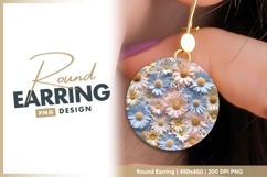 Pastel Daisy Flower Arrangement in a Circular round earring Product Image 1