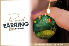 Whimsical Illustration of Hot Air Balloons round earring Product Image 1