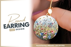Watercolor Painting of a Colorful Wildflower round earring Product Image 1