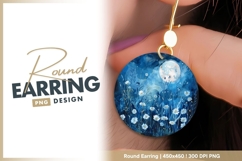 Watercolor Moonlit Field of White Daisies Round earring Product Image 1