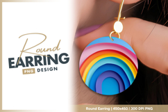 Rainbow arches colorful layered round earring png Product Image 1